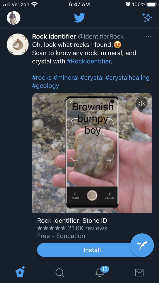 Koooooch's tweet photo. I must get this app! I gotta know my rocks! https://t.co/iOwGnMfDLs