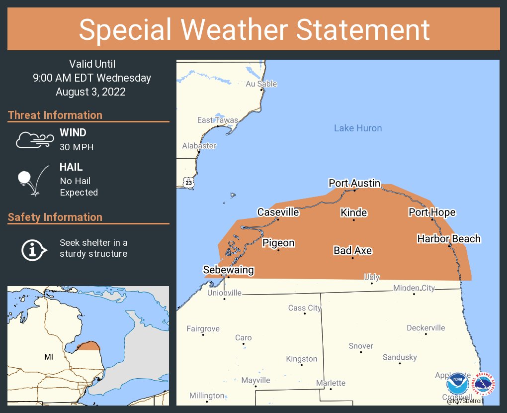 NWS Detroit on Twitter "A special weather statement has been issued