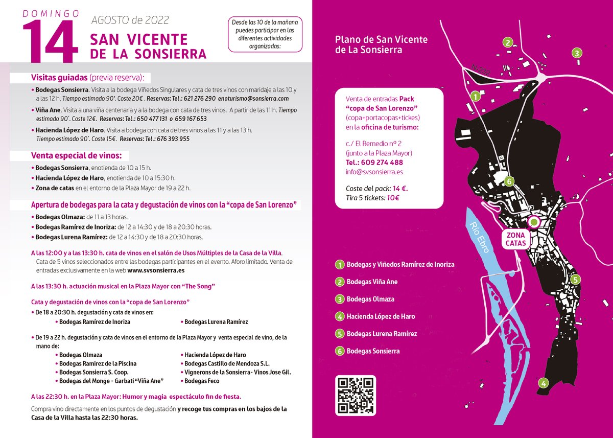 El domingo 14 de agosto vuelven las Noches de San Lorenzo en #SVSonsierra: Visitas guiadas en bodegas (previa reserva) degustación y cata de vinos, actuaciones musicales y espectáculo de fin de fiesta en la Plaza Mayor.🎊
Lee nuestro blog e infórmate bit.ly/3SmFQQc