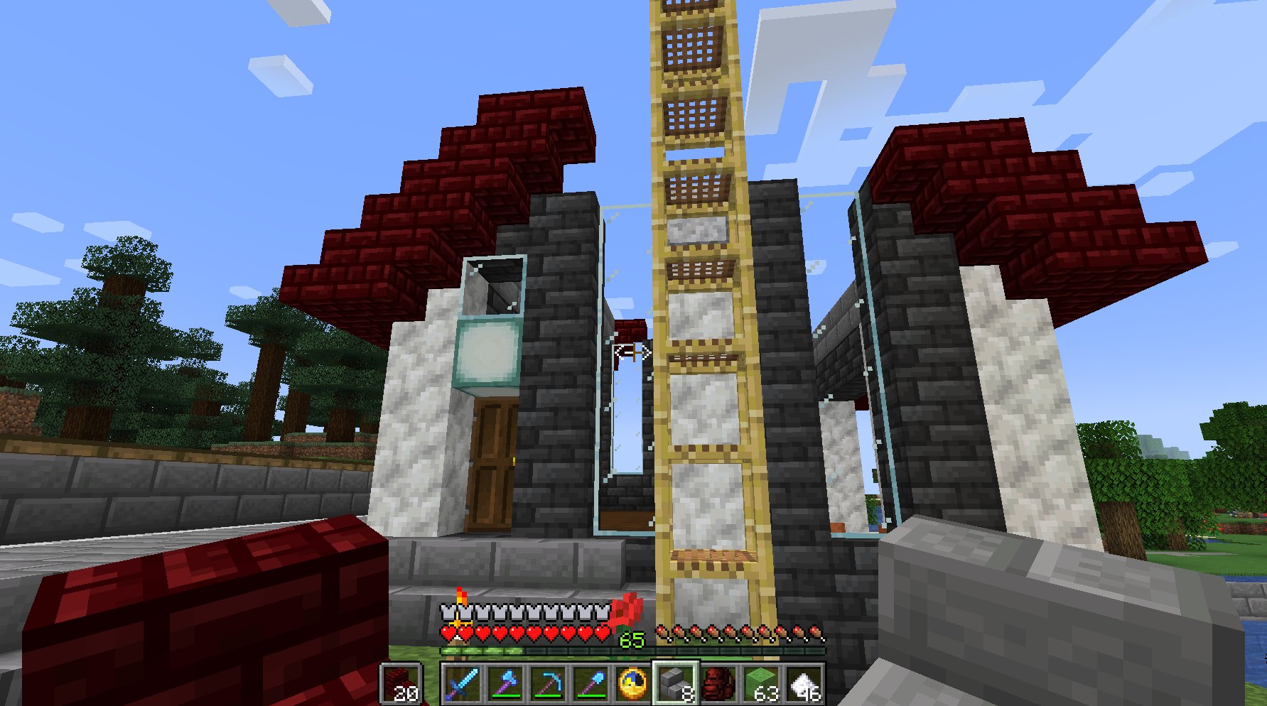 Coma Minecraft Littlemaidrebirth マイクラ 窓を屋根ギリギリまで延ばすのもちょっとどうかな と思うので 適度な高さで頭打ちにします 真ん中部分の階段ブロックは スニークしながらだと適度に集中できるので便利ですね いや まだ1 19やってない