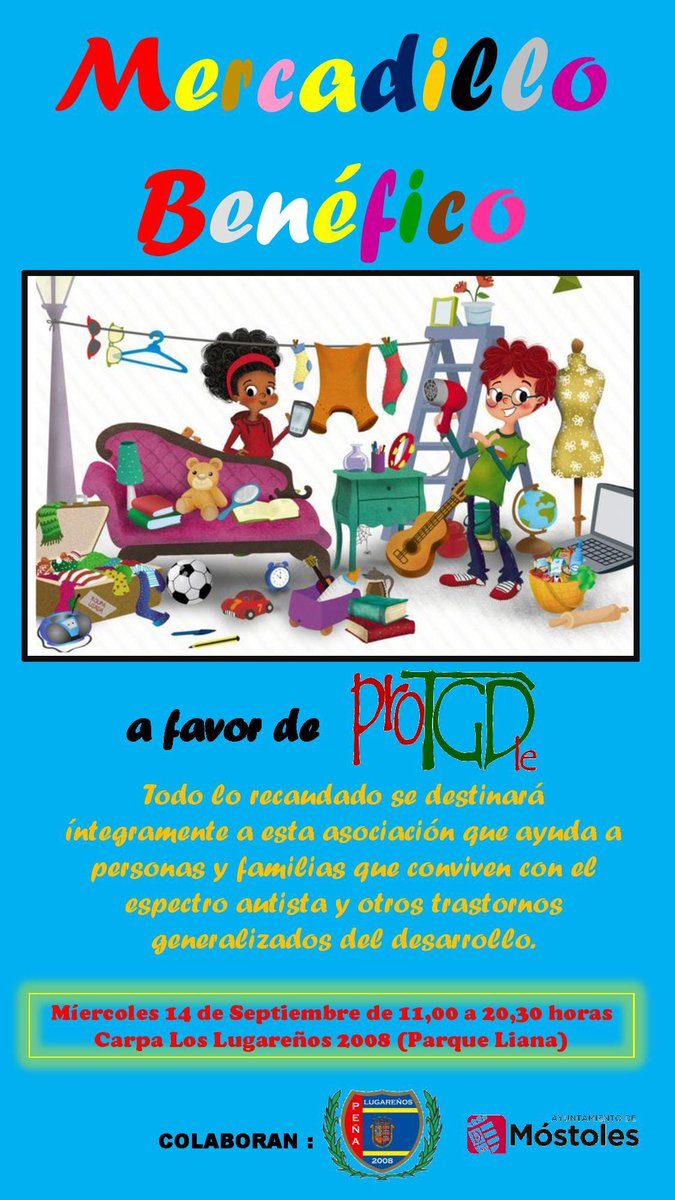 Lugarenos2008's tweet photo. ¡¡NO NOS PODÉIS FALLAR!!
El miércoles 14 de septiembre en nuestra carpa del Parque Liana y durante todo el día tenemos un evento solidario a favor de la Asociación @protgd que contará con varias actividades!! #OrgulloLugareño #Autismo #ProTGD #FiestasPatronalesSeptiembre2022 https://t.co/y5Hm3HD3oH