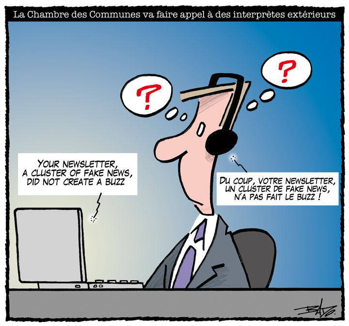 guybadeaux's tweet photo. Dessin de mercredi: pénurie d’interprètes à la Chambre des Communes. #cdnpoli #CdesCom https://t.co/tVhYVEA9ul