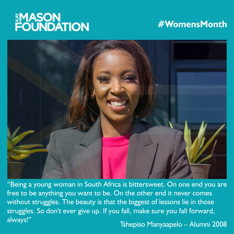 KayMasonFdn's tweet photo. #WomensMonth

Tshepiso is a 2008 KMF alumni who went on to graduate from the @Bridgesformusic Academy and holds an MBA in Music Production and Business of Music.

#WeAreKMF #KayMasonFoundation #KMFfutureLeaders #BuildingFutureLeaders https://t.co/00RiaKHvEK