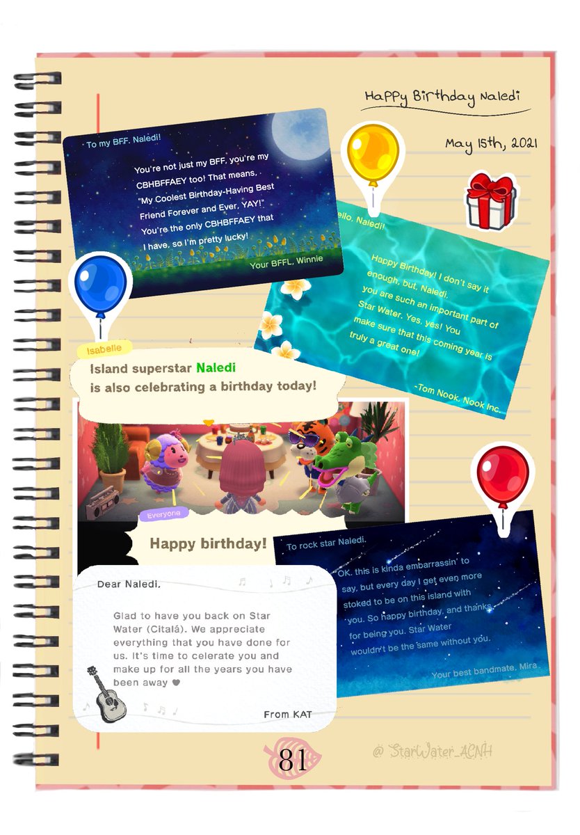 StarWater_ACNH's tweet photo. Star Water Journal Page 81 Happy Birthday Naledi

#animalcrossingnewhorizons #acnh #animalcrossing #acnhstory #acnhstorytelling #acnhstorytime #acnhjournal #acnhdiary #acnhstarwater https://t.co/xlxtpHAzAf