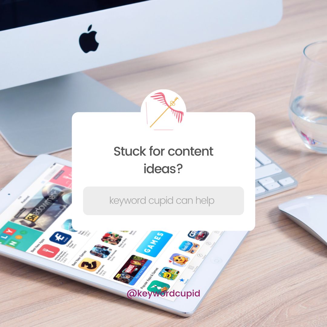 How Keyword Cupid can get you out of that content rut…

Our tool enables you to identify what topics you should be covering, so you can organise your content strategy about topics which will create results.