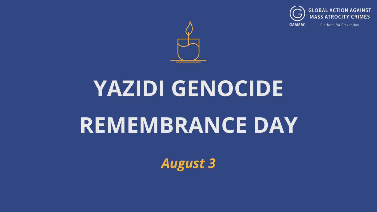 GAAMAC_org's tweet photo. Today we join the global community in commemorating the #YazidiGenocide and honoring all victims and survivors. #8yearsin https://t.co/flI2CCvwMb
