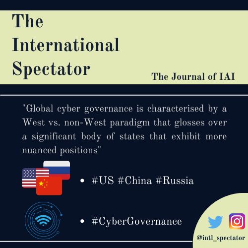 💥 Our latest article is online!💥

🌏 Which patterns are there within #Global #CyberGovernance paradigms?

👉 Read it now: ow.ly/UZJJ50K7q6C

✏️ <a href="/SaemeK/">Saeme Kim</a> 

#West #non-West #middlepower #US #China #Russia #SouthKorea #globalgovernance #AI #tech