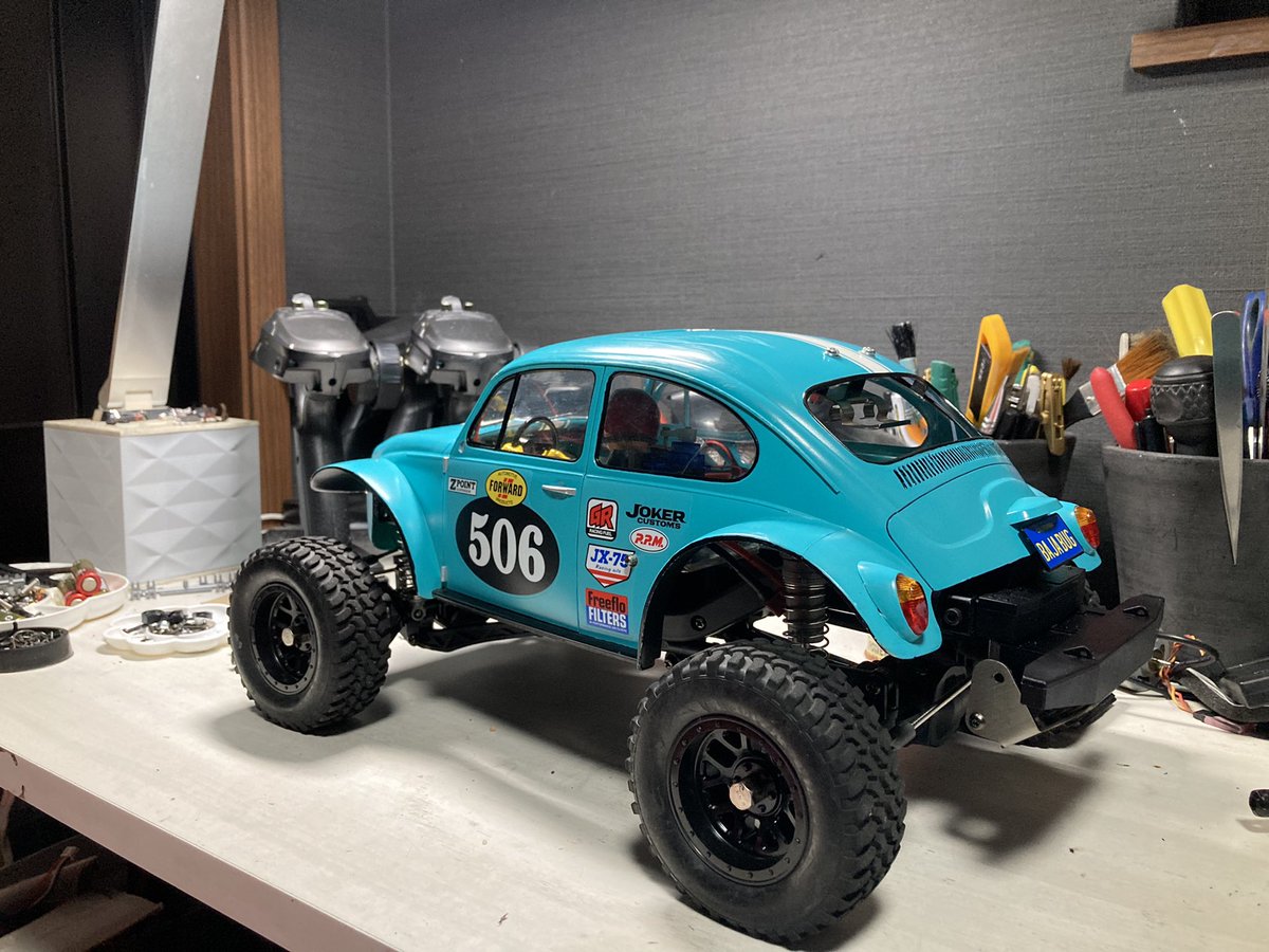 CC-02ビートルボディマウント完了。 #タミヤRC #tamiyarc #cc02