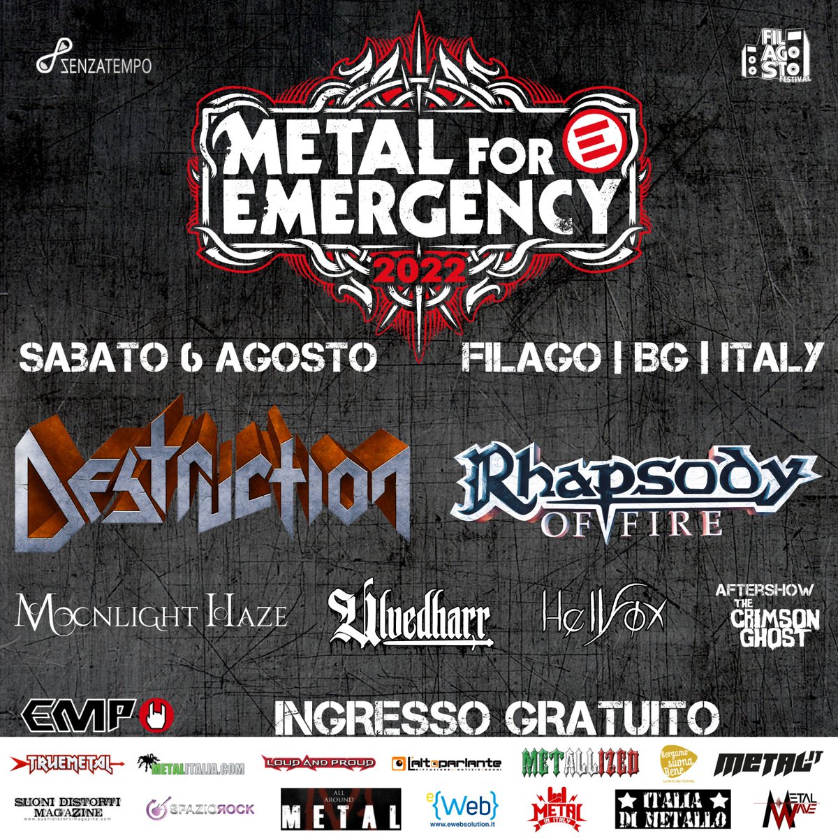 MoonlightHBand's tweet photo. Ci vediamo questo sabato al #METALFOREMERGENCY 2022!๐๐ค
โก๏ธOrari:
16:30 Apertura Cancelli e Stands
17:30 Hellfox
18:30 @Ulvedharr_tweet
19:40 Moonlight Haze ๐
21:00 @_rhapsodyoffire
22:45 @destruction
.
#moonlighthaze #animus #powermetal #symphonicmetal #Metal https://t.co/XpuRx8h3cs