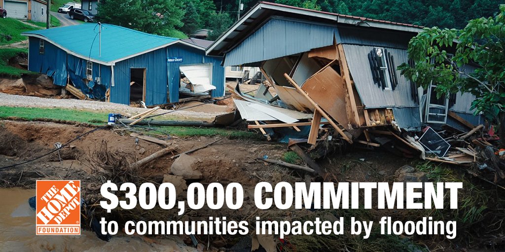 In response to the devastating flooding in the Appalachia and Midwest regions, we are committing $300,000 dollars to support immediate response efforts in impacted communities, bringing our total disaster commitment this year to more than $4.5 million: thd.co/FloodRelief