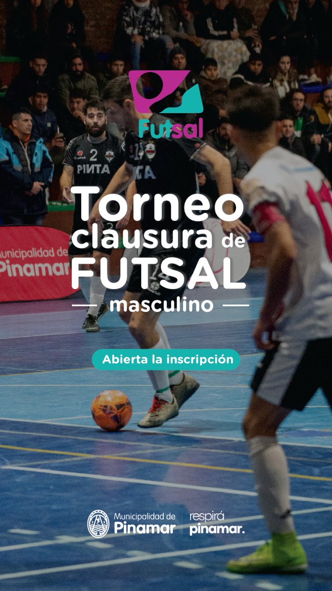 Inscribí a tu equipo ingresando en: 
torneos.pinamar.gob.ar/futsal/