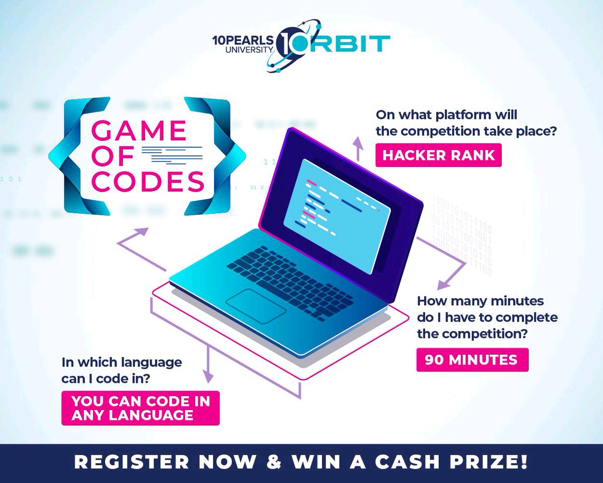 ieee_comsats's tweet photo. 🚀Brush up your coding skills and get ready to crack the code as Game of Codes has reached Islamabad!
🔗 Book your spot now: https://t.co/LnGe2ybcvn
📅  August 20th, 2022 @10Pearls Islamabad Office
#10PearlsUniversity #10PearlsUniversityOrbit #GameofCodes #programming #coding https://t.co/QXhDsMQlQ8