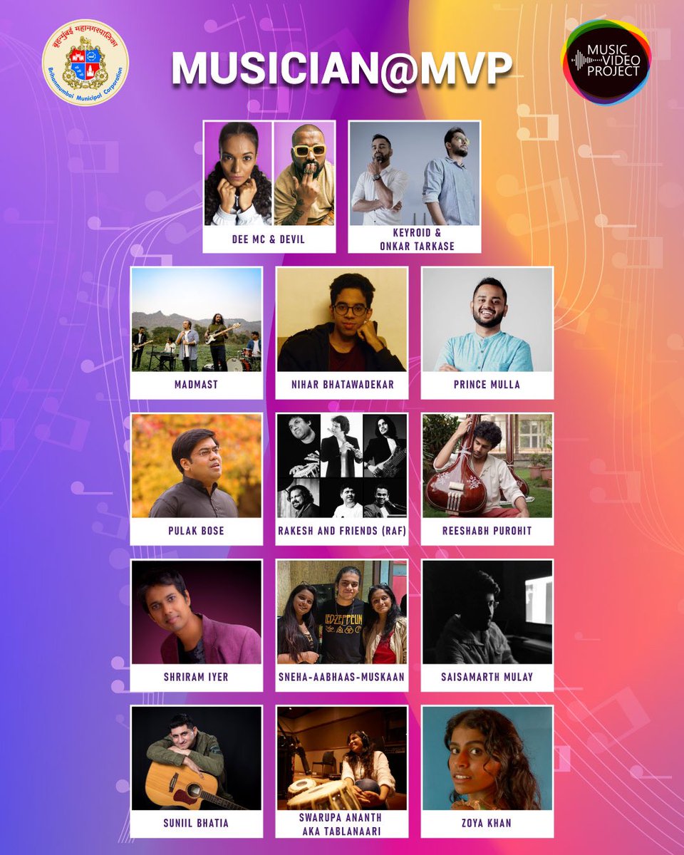 48hfpindia's tweet photo. Presenting our 14 melodious singers with their song tracks about the city of Mumbai. Looking forward to sway to the music of this talented bunch as our film crews have started to work on creating the Best Music Video!

#musicvideo #musicvideoproject #spiritofmumbai #mvp2022 https://t.co/m3KklnCcXX