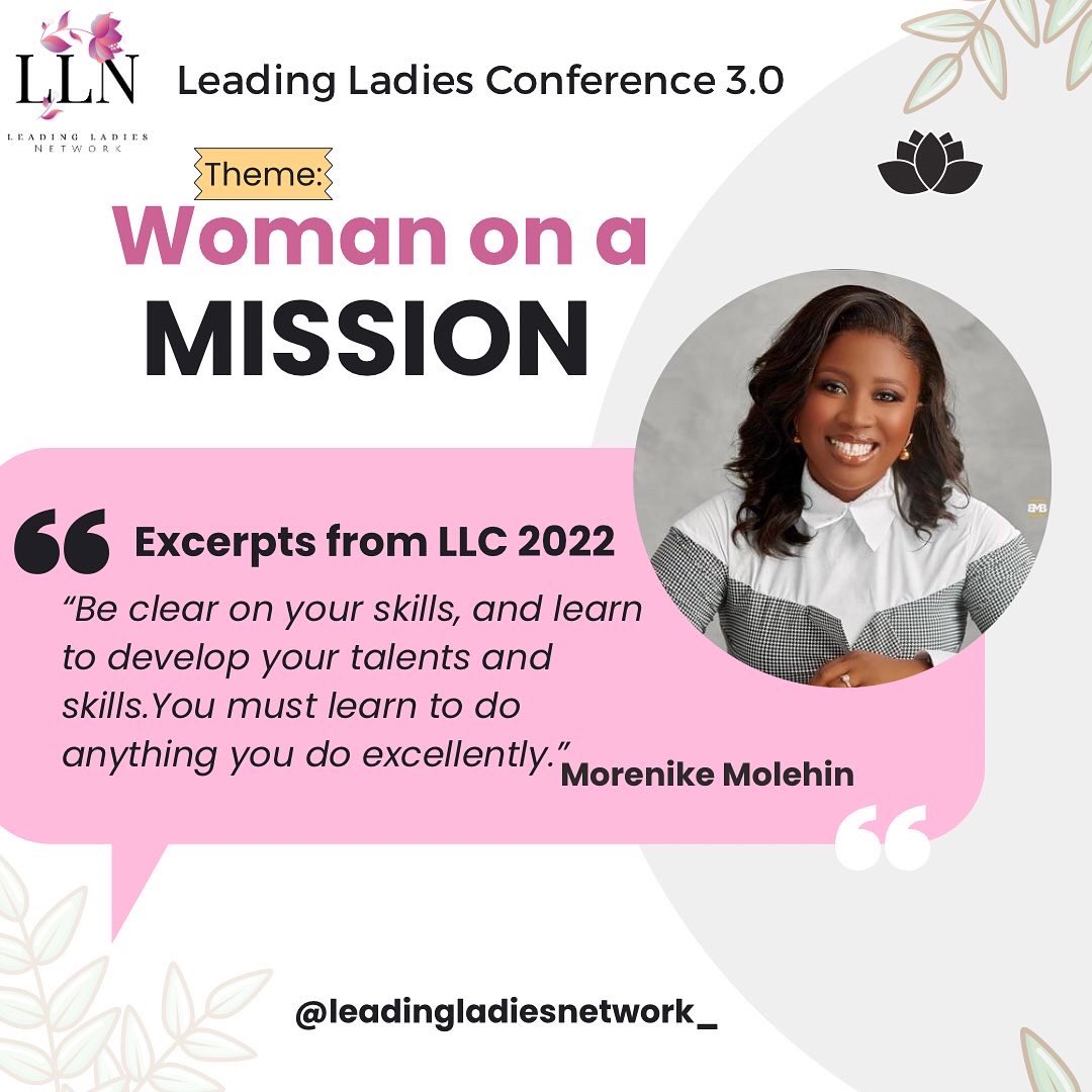 leadingladies_n's tweet photo. Thank you ma, @MorenikeMolehin for blessing us. We were truly blessed and our lives are changed forever.
We love and honor you ma.
#leadingladiesnetwork #LLC22 #leadingladiesnetwork2022 https://t.co/qib31VFSKL