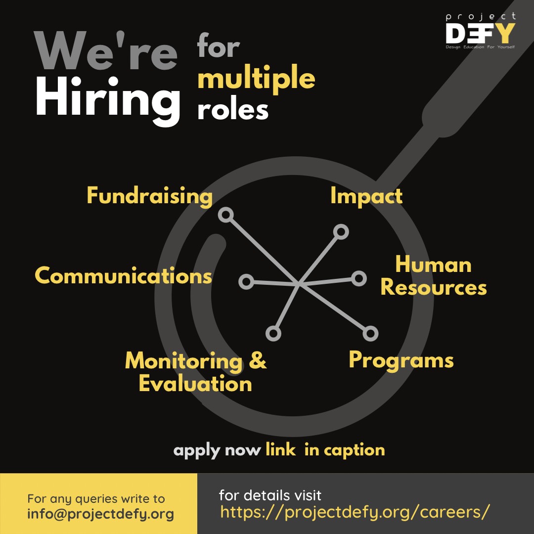 #Hiring #hiringalert #multiplepositions #Bangalore #Meghalaya #education #youth DEFY is growing fast and a multitude of roles have opened up! #ApplyNow bit.ly/3bmncrb