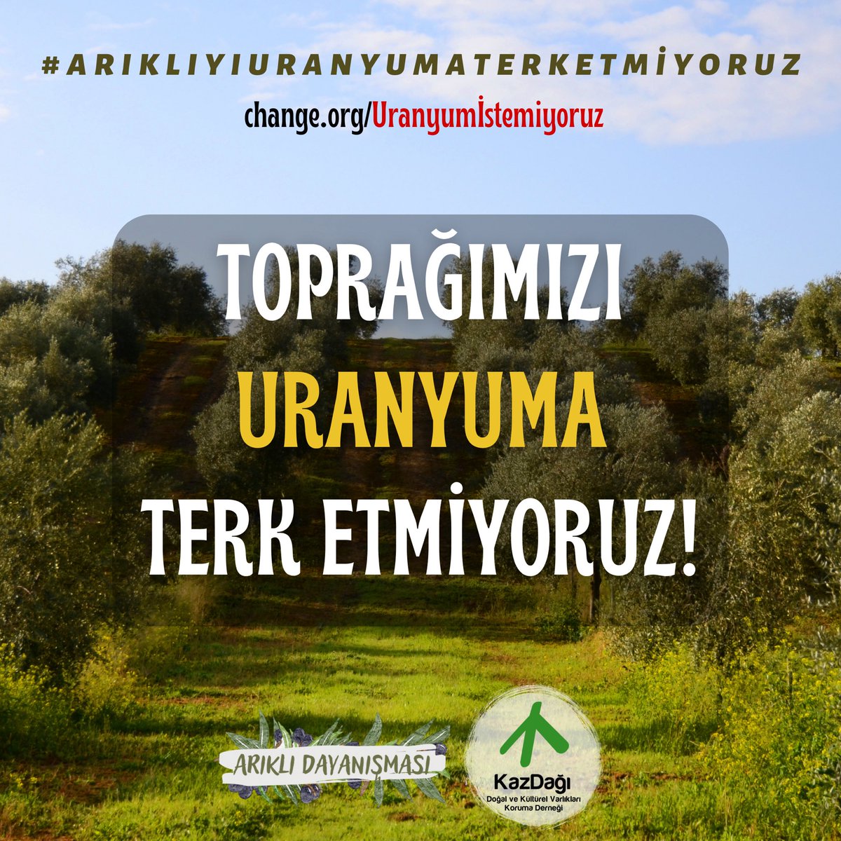 k2haber's tweet photo. 📢 Kazdağları'nda Uranyum Madenciliği İstemiyoruz!

✅ "Uranyuma karşı doğamıza, sağlığımıza geleceğimize, sayısız canlının yuvası #Kazdağları'na sahip çıkıyoruz!"

@kazdagikoruma @ariklidayanisma 
#ArıklıyıUranyumaTerkEtmiyoruz

İmza vermek için👇
https://t.co/OtUTNLFdRz https://t.co/DrPWsBiLRx