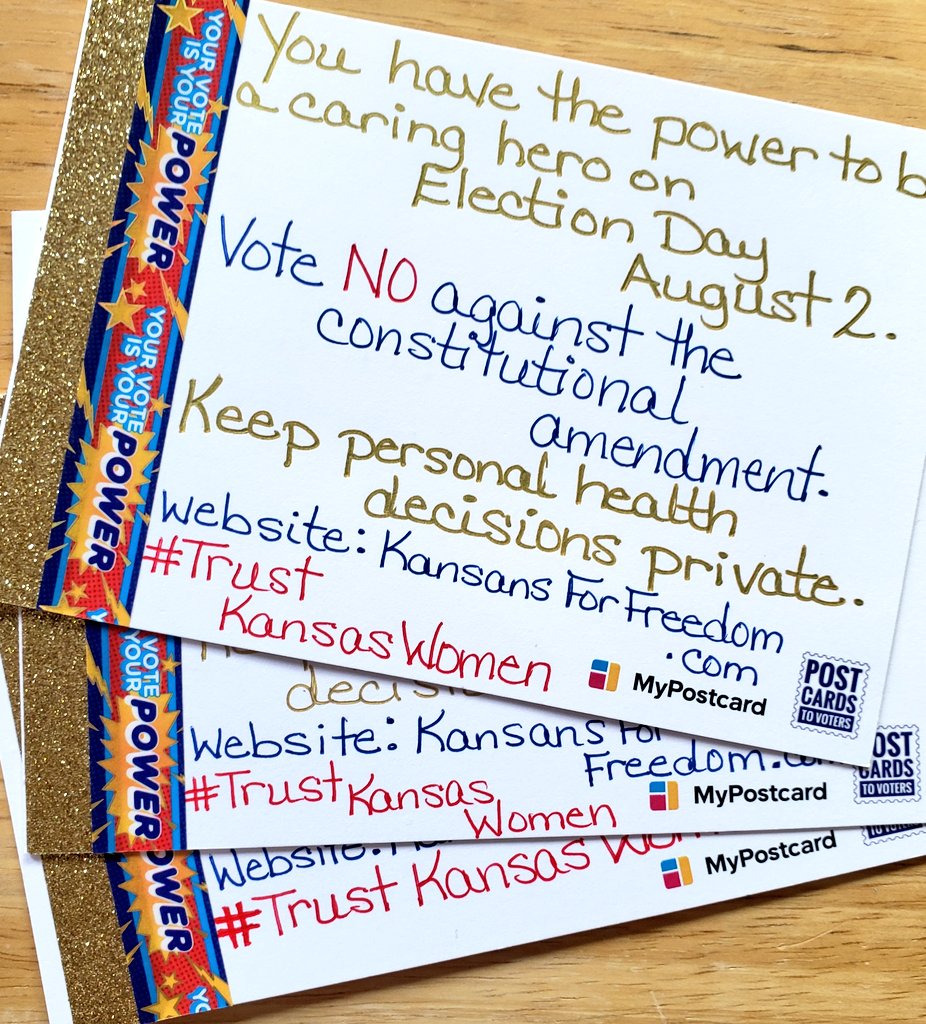 Jennife58996304's tweet photo. @DemocratWit 🥳🥳🥳not me & my son cheering last night when we got the news, so awesome! We like to think one of the postcards we wrote helped a bit. 😁 What a feeling! #PostcardsToVoters #PtoV #KansasVoteNo https://t.co/DjBEJcPYvZ
