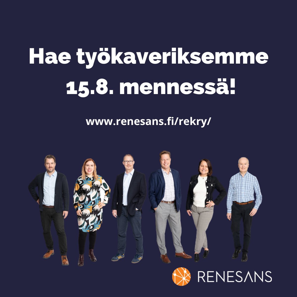 Tulevaisuuden organisaatioiden rakentaminen on haastavaa ja upeaa työtä. Jos olet samaa mieltä, meillä saattaa olla paikka juuri sinulle! Etsimme kokenutta konsulttia ja erityisesti liiketoiminnan ymmärrystä.
Tutustu ja hae: ➡️renesans.fi/rekry
 #AvoinTyöpaikka #rekry