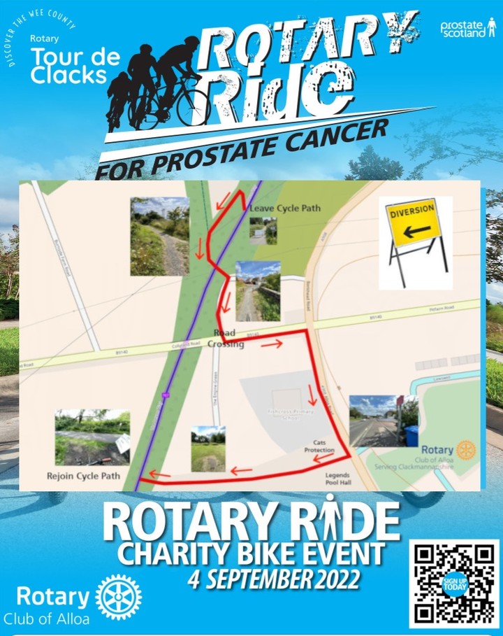 If you booked to join us for the #RotaryRide on Sun 4th September, a minor change to our route has been required because of construction works. Spaces are available. Register now zpr.io/bX7kaDmZBWnJ