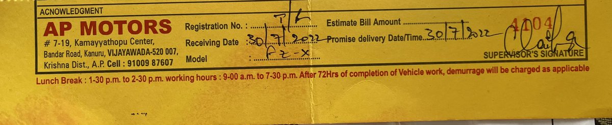 PGanesh28's tweet photo. @India_Yamaha we recently bought FZ-X  chassis no. (ME1RG7326N0017523) from AP Motors Vijayawada. After 1st service while going back the engine has smoke around it and all the engine oil came out in middle. I have stopped the engine right there and contacted them. https://t.co/18RHiSuIWK