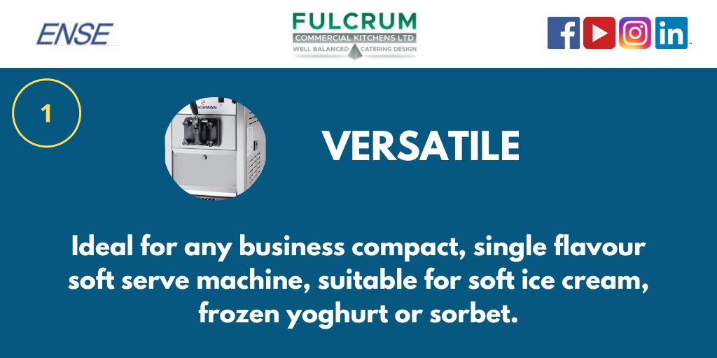 4⃣ Reasons to Choose - Blue Ice 'Soft Serve Ice Cream Machine'

1⃣ Versatile

📞 01672 515990
✉️ info@fulcrumkitchens.co.uk

#cateringequipment #kitchens #cafes #restaurants #design #deliver #install #service