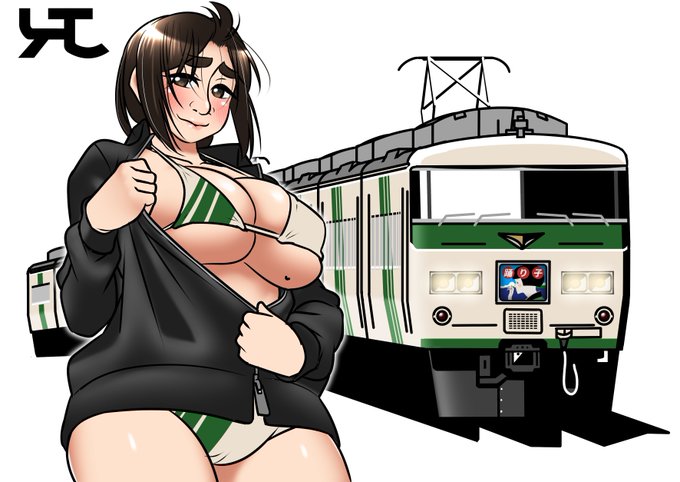 アツいし水着の鉄JKちゃんと185系貼っておくか。 