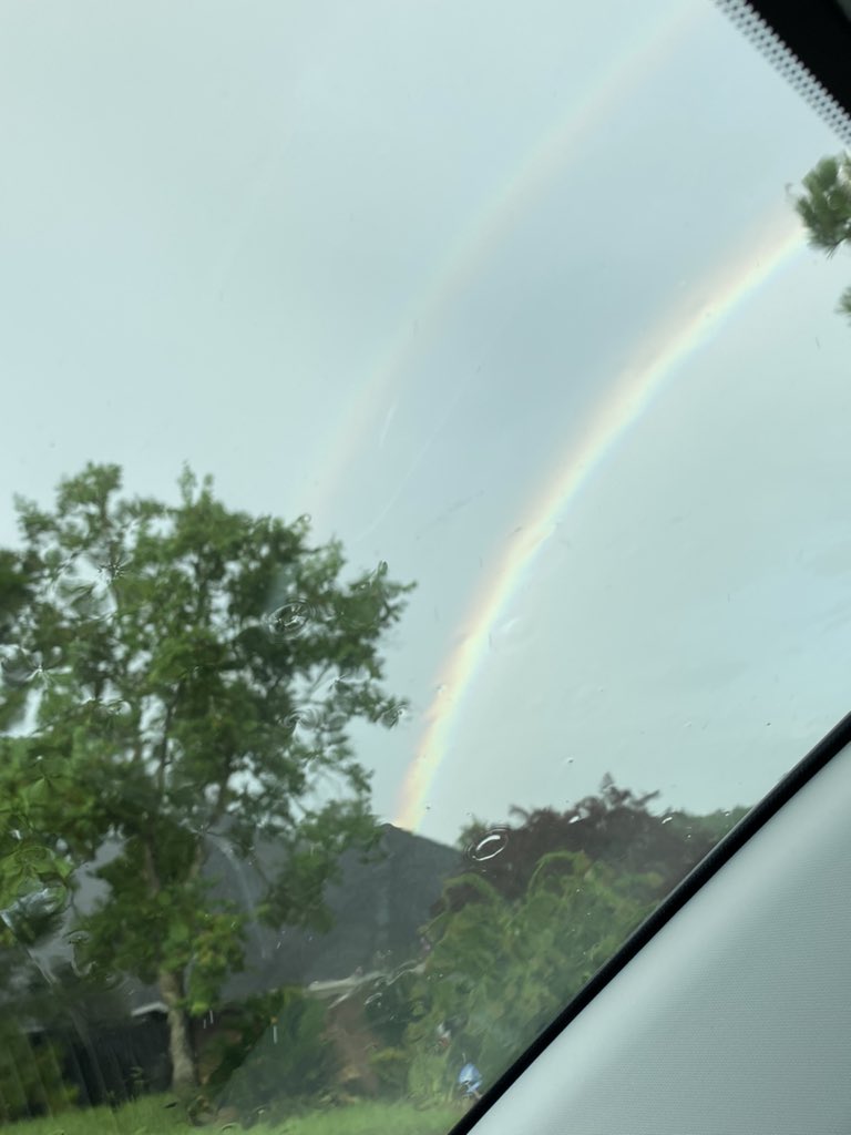 dawes_laura's tweet photo. Caught a double rainbow on the way to work! ๐๐ #mobileweather #weather #alweather @spann @Kyle_WPMI https://t.co/iPjhq2aqd9