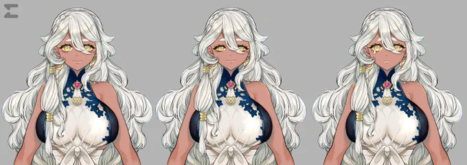 [キャラデザ]

アーヤ・ベイシャ様( @aayabeisha )
のキャラデザとお仕立てをさせて頂きました。
アイメイクがかなり強めで、でも下品にならないように、お靴はシーシャをイメージしています。

3枚目と4枚目は仮ラフや他案など。
これからのご活躍を応援しております、沢山お話して欲しいです。 