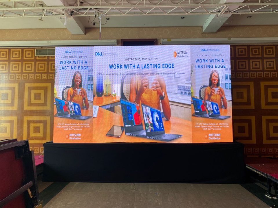 T20screens's tweet photo. Trust T20 Audio Visuals to put up a good show as our #LEDscreens were used by Dell Technologies to showcase their innovative laptop designs.

With our #LEDscreens seeing is believing.

Contact us today via call or Whatsapp  https://t.co/vD4AePhT2K.

#ledscreens #twenty20screens https://t.co/nBV7XmpCqG