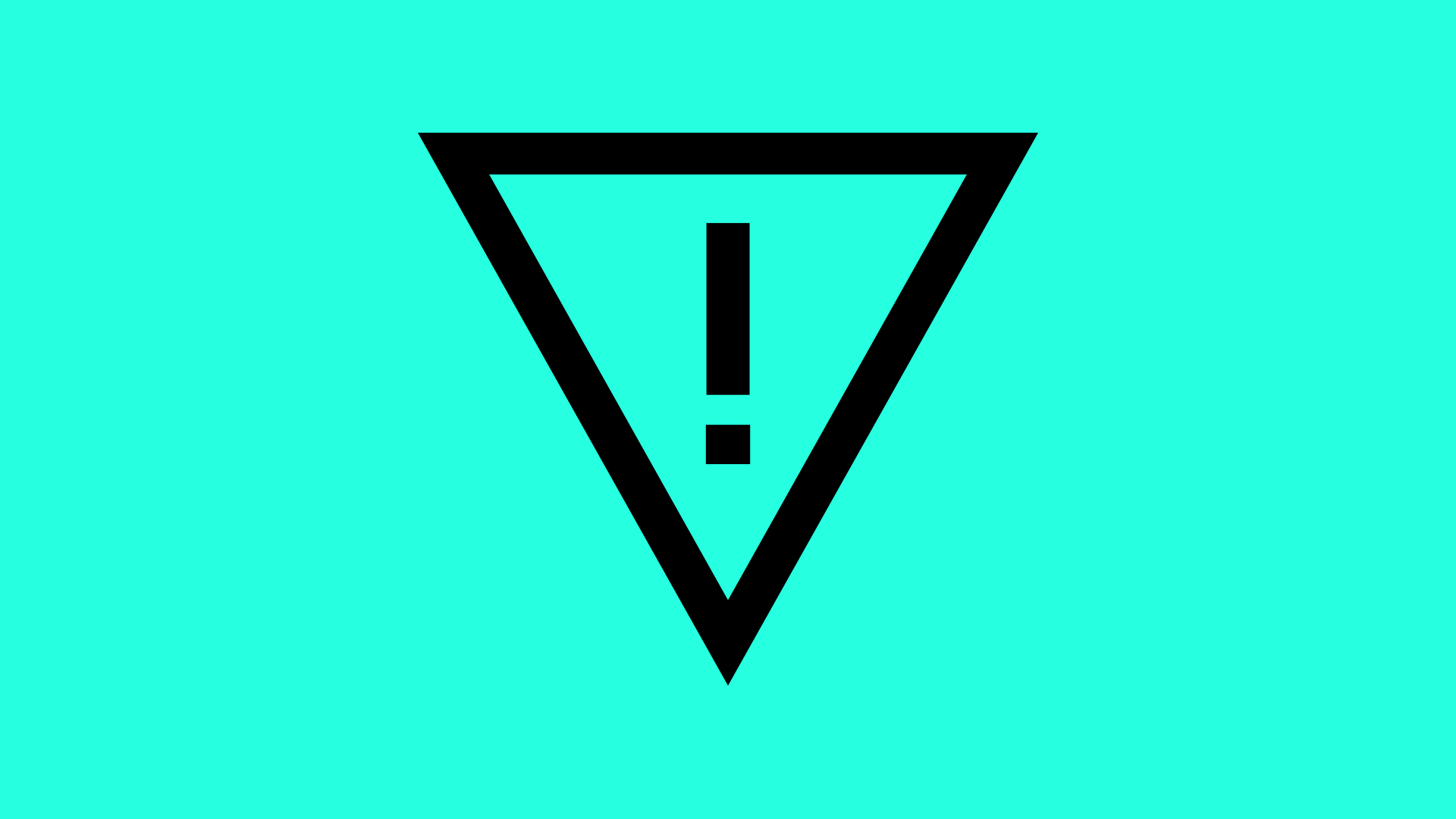 An upside down black triangle with an exclamation mark in it on a teal background. This represents a Battlefield 2042 service interrupted that has been restored.