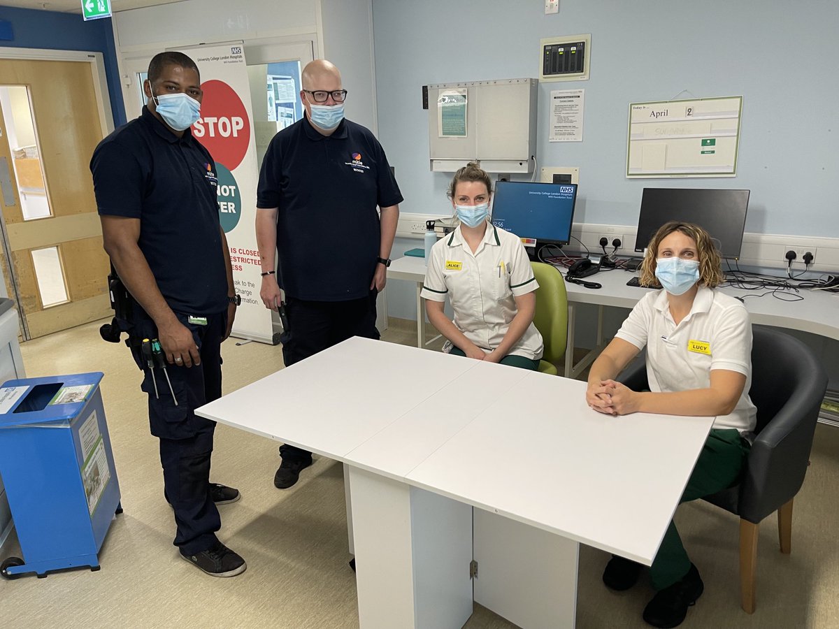 Sarah Evans (@sevanster) on Twitter photo New foldaway tables to help get patients out of bed for mealtimes. Thanks so much to <a href="/UCLHCharity/">UCLH Charity</a> and <a href="/Hank/">Hank</a> from MITIE without whom the 4 tables would still be in boxes! @nurseredford <a href="/loupainedavey/">Louise Painedavey</a> <a href="/AliceNicOT/">Alice Nicholson</a> 🐝🐞 New foldaway tables to help get patients out of bed for mealtimes. Thanks so much to <a href="/UCLHCharity/">UCLH Charity</a> and <a href="/Hank/">Hank</a> from MITIE without whom the 4 tables would still be in boxes! @nurseredford <a href="/loupainedavey/">Louise Painedavey</a> <a href="/AliceNicOT/">Alice Nicholson</a> 🐝🐞