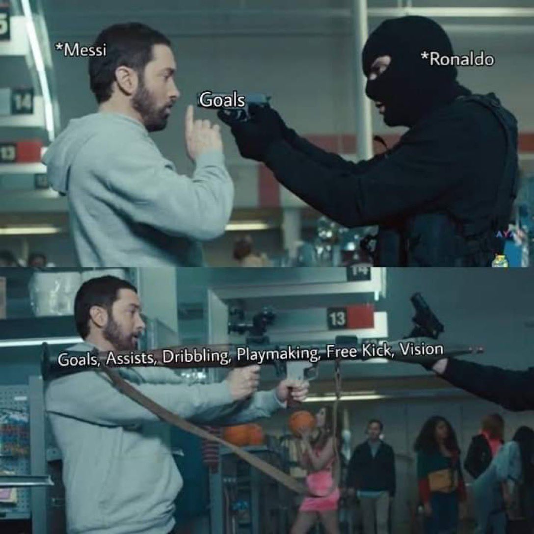 DashingYamal's tweet photo. Lionel Messi vs Cristiano Ronaldo debates be like: https://t.co/XlGQ5BJPNl