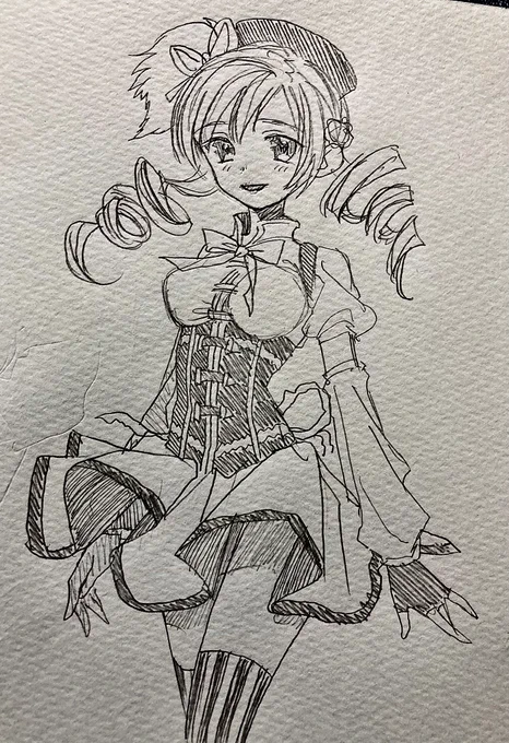 マミさん(2回目) マスケット銃描きたいけど難しすぎる…  #巴マミ #まどマギ #落書き #落書きイラ #rkgk