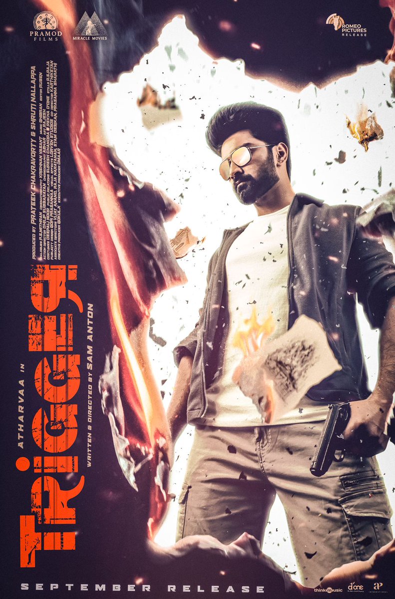 sam anton (@antonfilmmaker) on Twitter photo Here is #trigger wit my bro <a href="/Atharvaamurali/">Atharvaa</a> prod by <a href="/pramodfilmsnew/">Pramod Films</a> <a href="/ShrutiNallappa/">Shruti Nallappa</a> <a href="/DesiboboPrateek/">Prateek Chakravorty</a> <a href="/miraclemoviesin/">Miracle Movies</a>
Glad to be released in tamil nadu by #romeopictures <a href="/mynameisraahul/">raahul</a>
Sir
After #darling #eipi #100 #gurkha
Now #Trigger
Need all your love this September. Here is #trigger wit my bro <a href="/Atharvaamurali/">Atharvaa</a> prod by <a href="/pramodfilmsnew/">Pramod Films</a> <a href="/ShrutiNallappa/">Shruti Nallappa</a> <a href="/DesiboboPrateek/">Prateek Chakravorty</a> <a href="/miraclemoviesin/">Miracle Movies</a>
Glad to be released in tamil nadu by #romeopictures <a href="/mynameisraahul/">raahul</a>
Sir
After #darling #eipi #100 #gurkha
Now #Trigger
Need all your love this September.