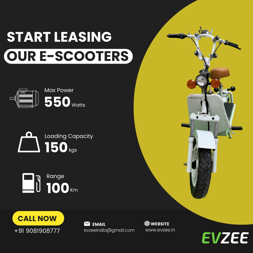 evzeeindia's tweet photo. Save money on delivery expenses by renting our electric scooters which are constructed to provide exhilarating power and exceptional mileage! With a loading capacity of 150kgs, more than 200+ logistic companies use our services. Call +91 90819 08777 to know more! #ev #logistics https://t.co/GCzf452A47