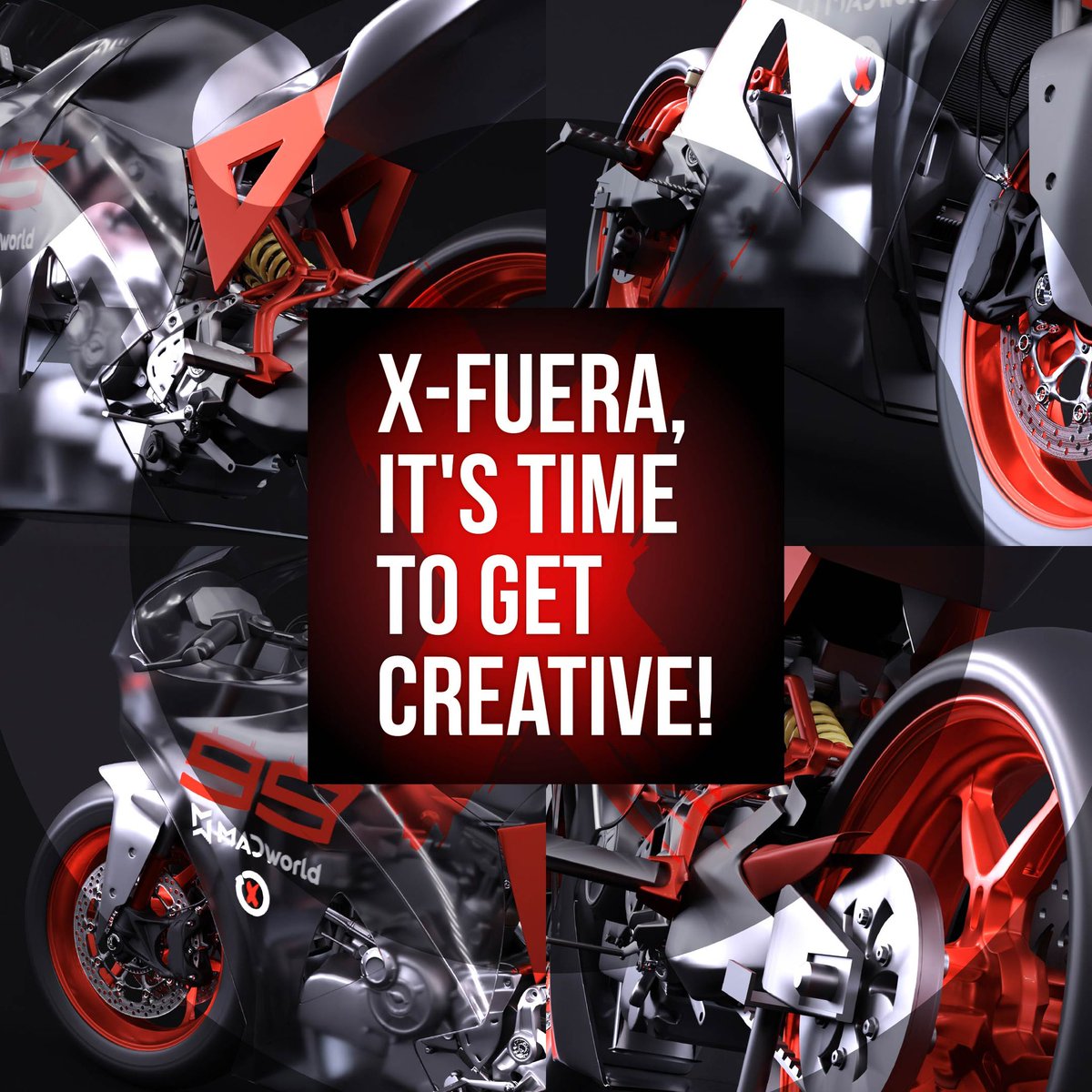 XFuera_Official's tweet photo. Just a reminder that we have our “Design a Bike” creative still running! 

Make sure you get involved as the possibilities are endless🏍💥

https://t.co/8o1BFvHsdk https://t.co/Euo7QrPZyu