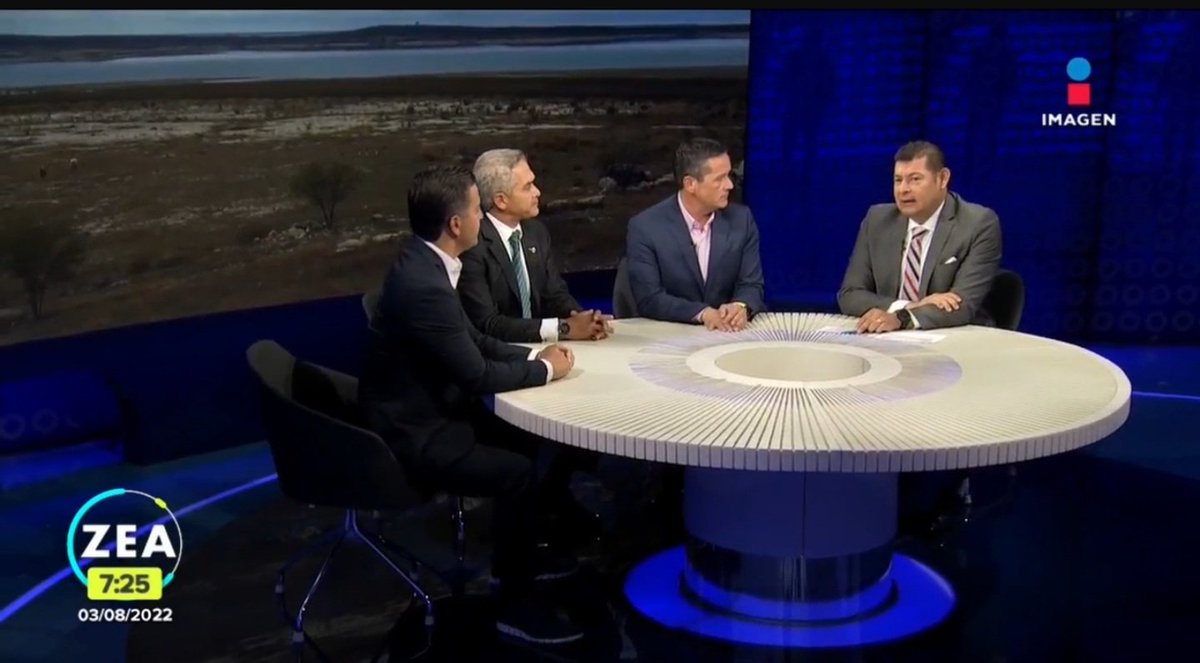 ¡Buen día!

Empezando este miércoles en <a href="/ImagenTVMex/">Imagen Televisión</a> con <a href="/franciscozea/">Francisco Zea</a> 

Mesa de análisis sobre la escasez de agua con mis compañeros senadores <a href="/ManceraMiguelMX/">Miguel Ángel Mancera</a>  <a href="/damianzepeda/">Damián Zepeda</a>