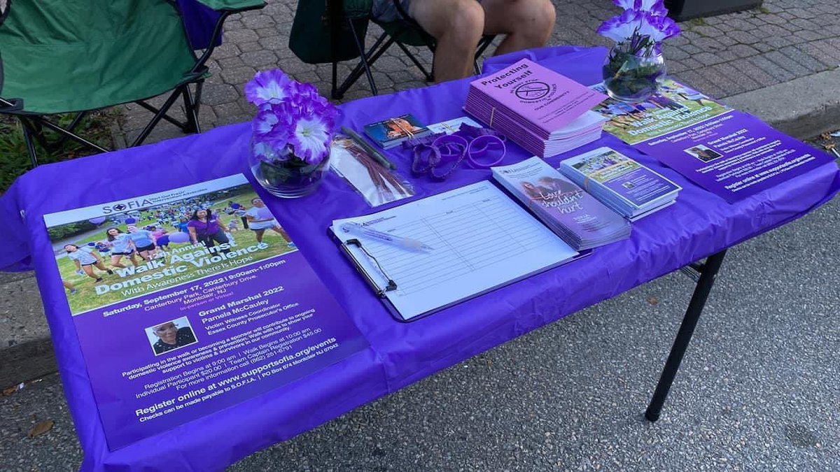 supportsofia's tweet image. We spent some time with @supportsofia promoting our events and advocacy at #Montclair’s NNO. It was a productive evening, and this is your reminder that we all know someone in an abusive relationship. Empathy and awareness go a long way! #SupportSOFIA