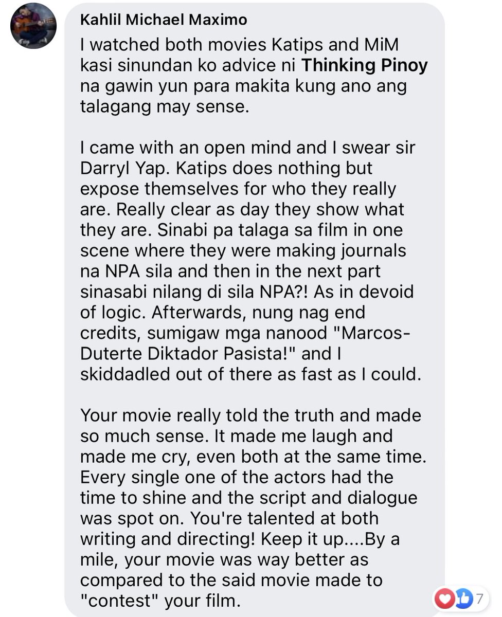 After watching “Katips” sumigaw ang mga manonood ng “Marcos Duterte Diktador Pasista!” and I skiddadled out of there as fast as I could - says Kahlil Maximo who watched both Katips and Maid in Malacanang.😁😆 Btw, new word for me ang “skedaddle” huh 🤣 #MAIDinMALACAÑANG
