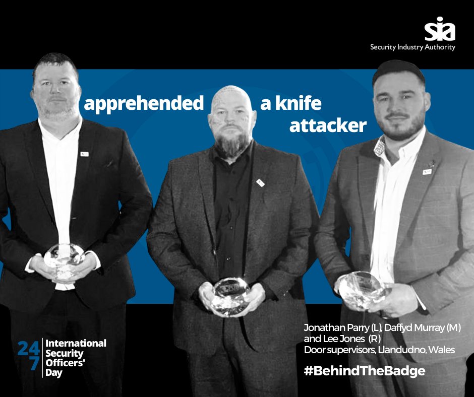 SIAuk's tweet photo. Lee Jones and Jonathan Parry saved the life of a Llandudno man while protecting the patrons of a nightclub last August. The attacker was later jailed for 10 years and 4 months. Read the story here: https://t.co/aGSMcKUkfc
@SIAWestRegion #BehindTheBadge #SecurityOfficersDay https://t.co/vwDkDIPsjz