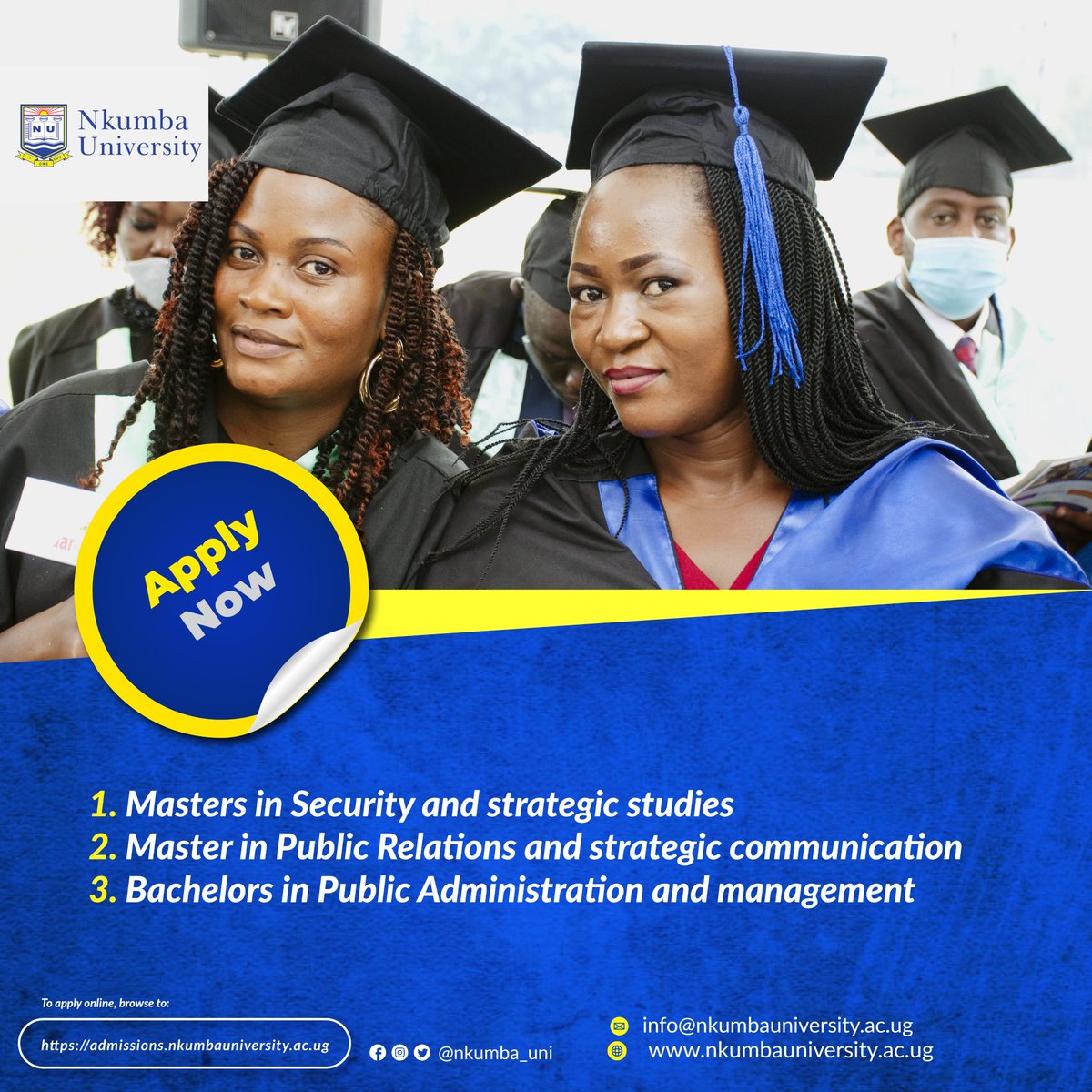 NkumbaUni's tweet photo. Our programs focus on evidence-based policies and students will learn to implement policies based on evidence that have already been put in place and found to be effective world wide. Join us now #BuiltForService #PublicAdministration #ShanghaiRanking #security_studies https://t.co/NPaYDEIrDh