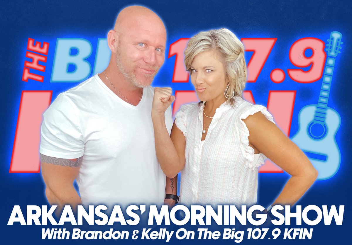 Good Morning Arkansas! Brandon &amp; Kelly are live on your radio every morning on <a href="/1079KFIN/">The Big 107.9 KFIN</a>, the KFIN app, KFIN.com, and on Alexa when you say “Alexa, Play K-FINE!” #KFIN #BrandonAndKelly <a href="/BrandonOnBBiTM/">Brandon Baxter (In The Morning)</a> <a href="/KellyOnBBiTM/">Kelly Perry (On the Radio)</a>