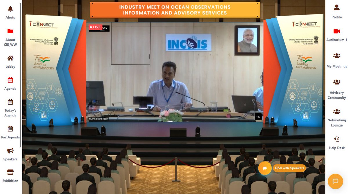 incoismoes's tweet photo. Today we hosted a wonderful #AmritMahotsav #iConnect75 session @#Hyderabad iCEN-68 '#Ocean #Observations, #Information & #Advisory #Servicesβ with keynote by Dr. Anand Gupta (ADG-Dev. @DghIndia) followed by eminent panel discussions. Multiple MoU signed on #Fishery #BigData #UDA. https://t.co/3J4AuTYuph