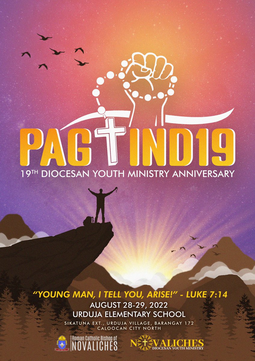 novalichesyouth's tweet photo. Kalakbay, malugod namin kayong inaanyayahan sa  ating...

PAGTIND19
19th Diocesan Youth Ministry Anniversary

Halina't sumabay sa byahe ng ating NDYM sa pamamagitan ng pag-register sa link na ito: https://t.co/8EsjExhPUz

#PAGTIND19
#19thDYMA
#NovalichesYouth
#OneNDYM https://t.co/6juA9pjGf4
