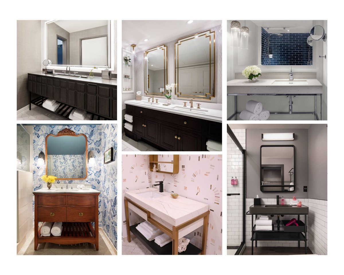 BryanAshleyInc's tweet photo. VANITIES, VANITIES, VANITIES! 

Guestroom vanity ideas for your design inspiration! Which style is your favorite?

#bryanashley #hoteldesigners #hospitality #hotel #hospitalityindustry #hoteldesign #hoteldesigners #hotels #hospitalitydesign #productdesign #interiordesign https://t.co/fnDXAndayH