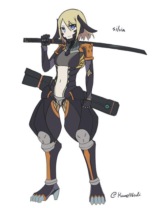 ④シルビア
サイボーグ技術が広く普及した欧州で非公式の公安組織に身を置く女。

ほぼ全身を機械で置き換えられており、身体能力は人間のスペックを遥かに凌駕する。
複合素材でできた刀は鉄をも切り裂く。 