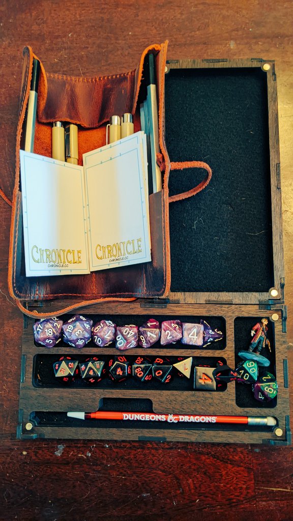 Gen Con bound!

This is my "con kit". Plenty of dice, plenty of pencils and pens. If you see me sketching stop by, say hello, and get a quick character sketch!

#gencon #gencon2022 #rpg #ttrpg #dnd #characterart #fantasyart