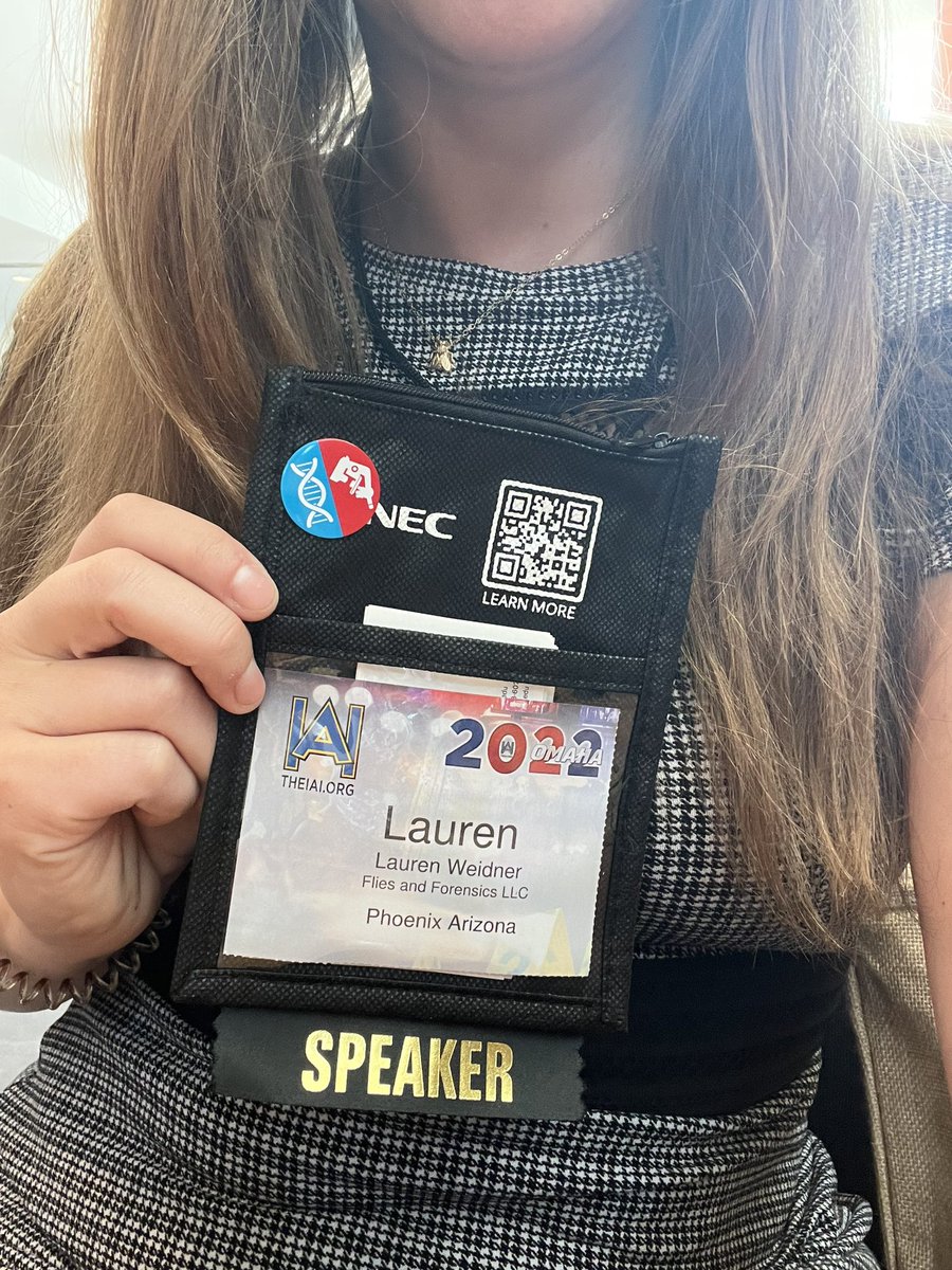 DrLaurenWeidner's tweet image. The @the_iai conference has been awesome so far! So glad @KrystalHans  and I got to share our knowledge on insects and investigations! #forensicentomology #iai2022