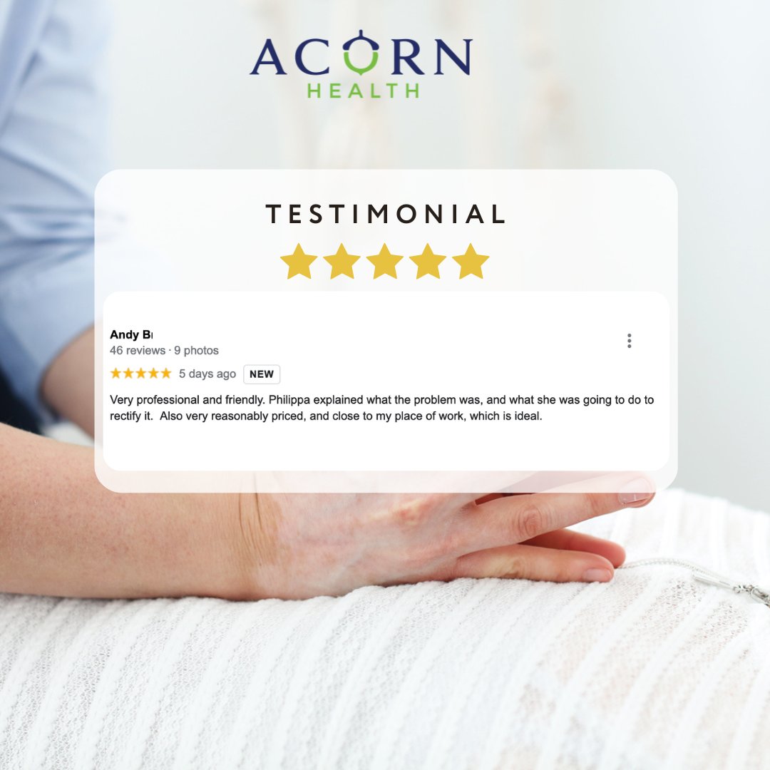 Thrilled to share recent reviews left by our happy patients. If you're looking for a #Chiropractor in #Amesbury Wilts, I'd love to help! Book online here: acornhealth.org.uk