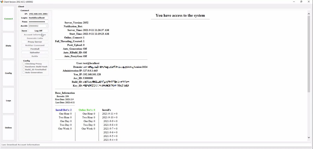 Artilllerie's tweet image. #Danabot
This is what the recent 2052 version of the control panel looks like
@malwrhunterteam